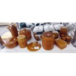 Quantity of Hornsea pottery in the Saffron pattern including storage jars, butter dish, coffee pot