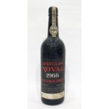 Bottle of Quinta Da Novale 1966 vintage port, label is complete as is the wax capsule top  Condition