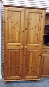 20th century pine two-door wardrobe