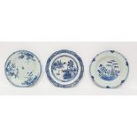 Chinese porcelain plate painted with bamboo, peony and plants in underglaze blue, 23cm diameter