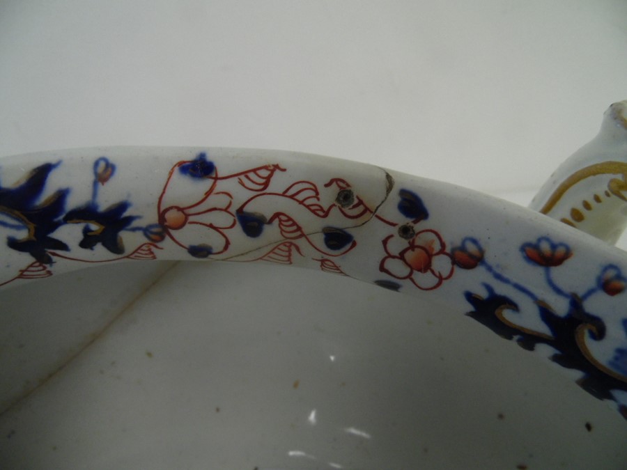 19th century Copelands late Spode earthenware soup tureen, circular two handled and footed with - Image 4 of 6