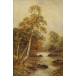 Late 19th/early 20th century school Oil on canvas River scene, unsigned, 44cm x 28.5cm