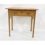19th century single drawer side table, the rectangular top with moulded edge above single drawer,
