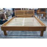 20th century suite of bedroom furniture to include king size bed frame, chest of three drawers and