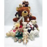 Large Lefray soft toy teddy bear and a box of sundry soft toys