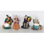 Four various Royal Doulton figurines to include 'The Old Balloon Seller' HN1315, 'Teatime'