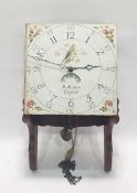 Mid 19th century 30-hour longcase clock movement mounted in a modern case, the 12" square