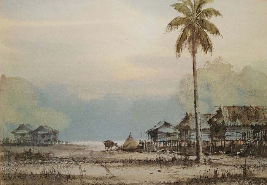 Three watercolour drawings Eastern scenes, signed 'B Leau' (3) - Image 3 of 3