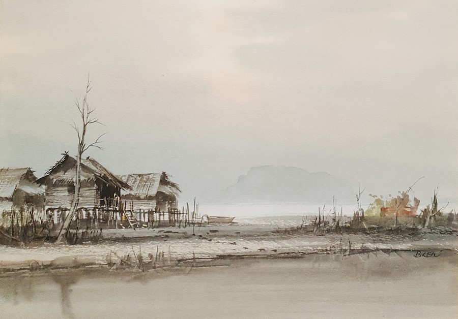 Three watercolour drawings Eastern scenes, signed 'B Leau' (3) - Image 2 of 3