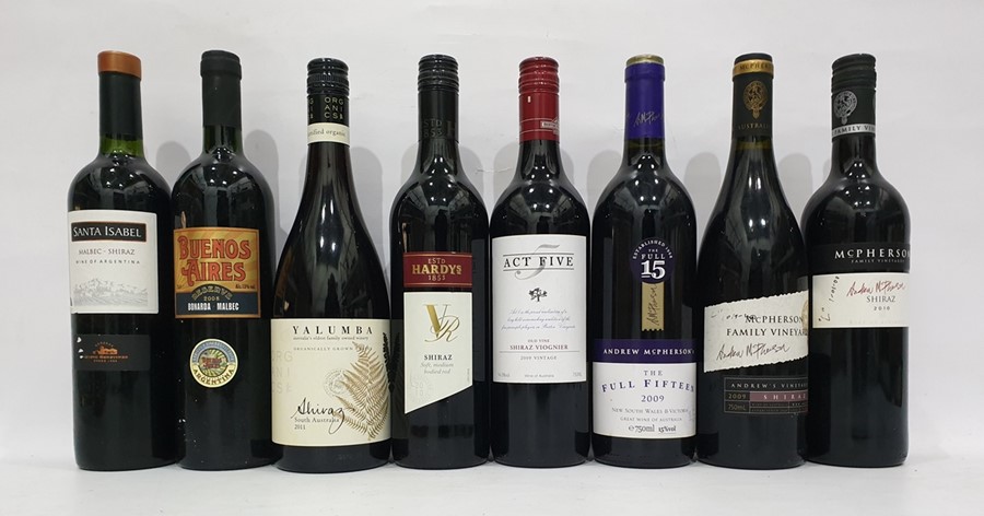 Eight bottles Australian and Argentian red wines, to include Andrew MacPherson's 415 2009, Yalumba