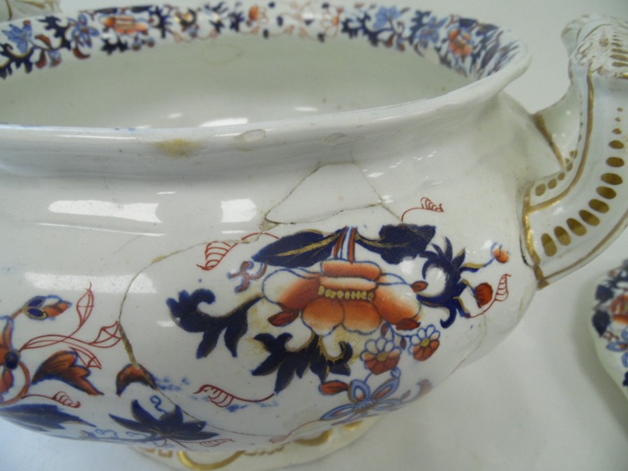 19th century Copelands late Spode earthenware soup tureen, circular two handled and footed with - Image 6 of 6