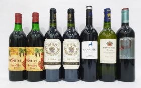 Seven bottles of Spanish red wine, mainly Rioja, including two bottles Carlos Serres, two bottles