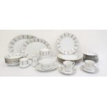Noritake part dinner and tea service, Humoresque pattern, comprising dinner plates, soup bowls,