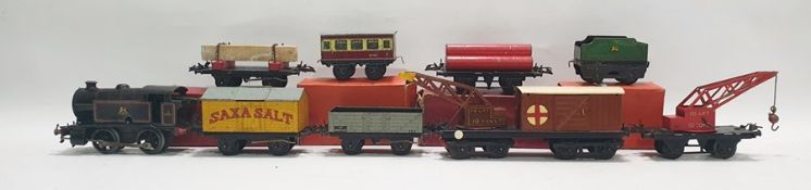 Large collection of Hornby '0' gauge tinplate locomotives and rolling stock, some boxed, to