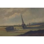 T Haynes  Oil on canvas  Tall-masted ship at anchor, signed lower left and another by the same