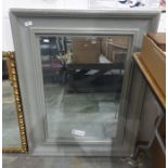 Grey painted rectangular mirror