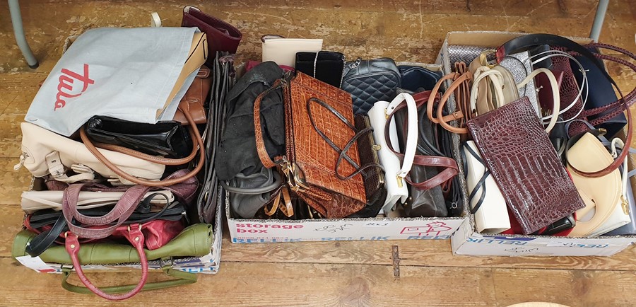 Large quantity of vintage and later handbags (3 boxes)  Condition ReportThere are too many bags in