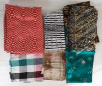 Assorted table linen including cut and drawn thread tablecloth, crocheted hand towels and a box of