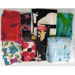 Box of 1950's and later vintage fabric and dress fabric including velvet (1 box)