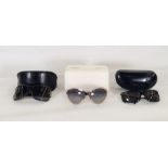 Balenciaga sunglasses in original box with Balenciaga dust bag, Gucci wraparound sunglasses in