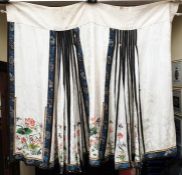 Han Chinese panelled cream silk skirt of third-quarter 19th century style, embroidered with