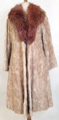 Vintage fur coat with a dyed fox collar