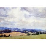 C W Farley Watercolour drawing Landscape, signed lower right and two further watercolours (3)