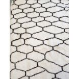 1970's wool carpet cream ground with brown geometric pattern 270 x 185