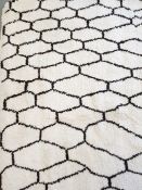 1970's wool carpet cream ground with brown geometric pattern 270 x 185
