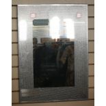 Modern vintage-style rectangular wall mirror with sparkle edging, 80cm x 58.5cm