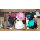Quantity of vintage hats including gentleman's bowlers, etc (3 boxes)