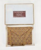 1920's metal beaded evening bag lined with kidskin, in its original box 'Finnigans' Condition