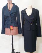 Vivienne Westwood Red Label denim jacket and a Vivienne Westwood Red Label black skirt suit with