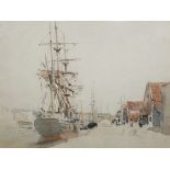 William Thomas Martin Hawksworth (1853-1935) Pen, ink and watercolour "Walk, Yarmouth", 19cm x 25cm