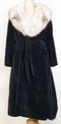 Vintage Aquascutum velvet coat with a cream fox collar