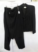 Annalena trouser and skirt suit in black with white pinstripe