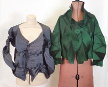 Issy Miyake pleat blouse in grey and another Issy Miyake pleat blouse in green (2)  Condition