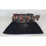 Philip Treacy silk handbag printed with butterflies, attached purse, with original dust bag and