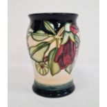 Moorcroft vase by Nicola Slaney, cream ground decorated with pink flowers, signed ‘N.Slaney to base,