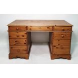 20th Century pine office furniture to include desk, filing chest, tall bookcase etc