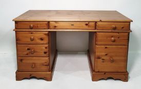 20th Century pine office furniture to include desk, filing chest, tall bookcase etc