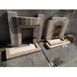 Two 20th century tile fireplaces (2)