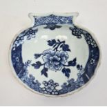 18th century Lowestoft-style porcelain pickle dish, scallopshell pattern and having underglaze