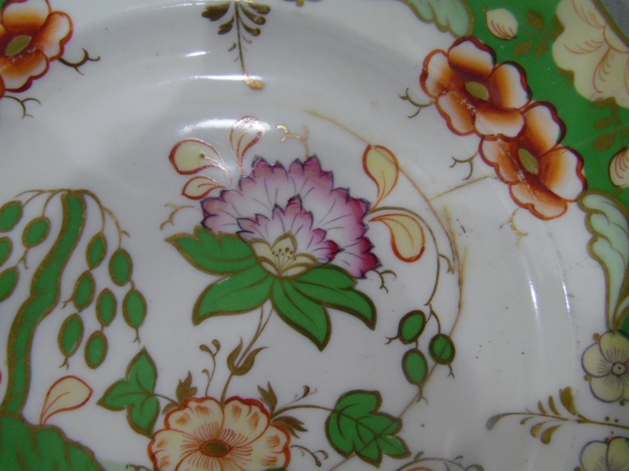 19th century Copeland plate decorated with flowers and a collection of various other 19th century - Image 3 of 5