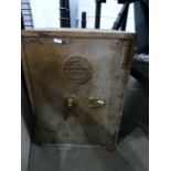 Cast iron safe, the plaque to front door marked 'The London Excelsior Safe Company', 41cm x 56cm