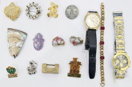 Quantity of costume jewellery, watches, coins, etc (1 box)