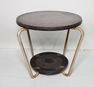 20th century two-tier plastic and metal circular coffee table Condition Reportsee images requested