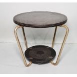 20th century two-tier plastic and metal circular coffee table Condition Reportsee images requested