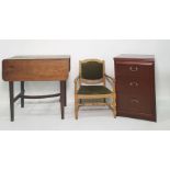 Drop-leaf table, a low armchair and a modern chest of three drawers (3)