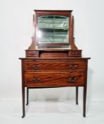 Early 20th century dressing chest the mirrored superstructure above two long drawers, on square